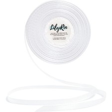 White Satin Ribbon 1/4 Inch 36 Yards Roll for Gift Wrapping Crafts Wedding