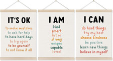 Inspirational Classroom Wall Art Poster Hanger Frame 12X16 Inch Set of 3, Positi