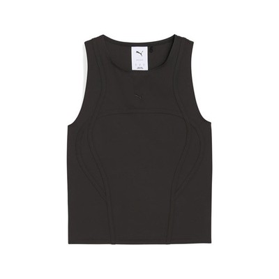 PUMA Nine To Five Crew Neck Tank Top Womens Black Casual Tops 63250601