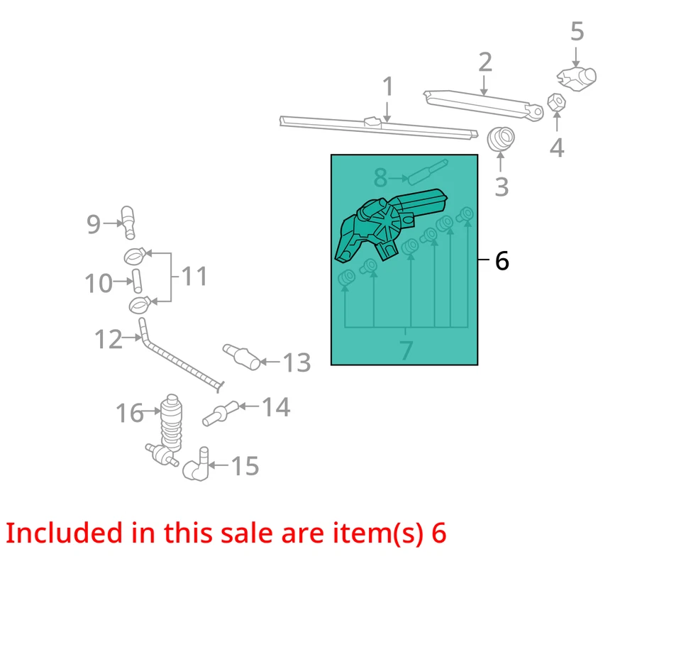 Volkswagen Tiguan 2016 motor limpiaparabrisas trasero fabricante de equipos originales 105 k millas - LKQ401304714 Foto 4 de 4
