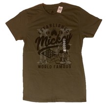 Disney Parks Mickey Mouse World Famous Walt Disney Green T-Shirt Sz S New w/Tag