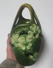 Vintage Roseville Art Pottery Dogwood Basket Vase-EXC!-L@@K!