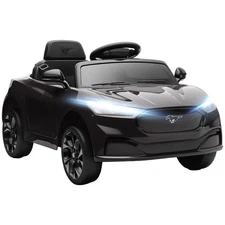 Qaba 12V Kids Ride On Car, Licensed Ford Mustang Mach-E Electric Car, Black