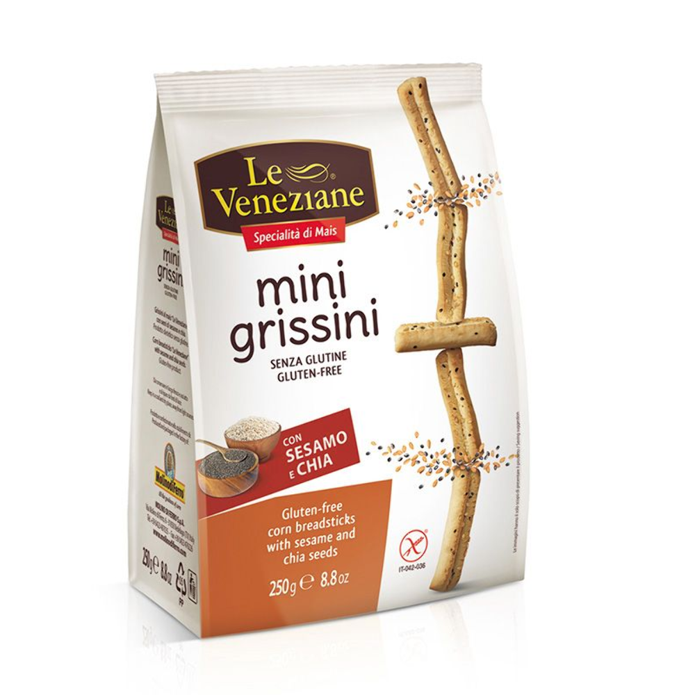 Le Veneziane Gluten Free Grissini Breadsticks 250g Italian Snack