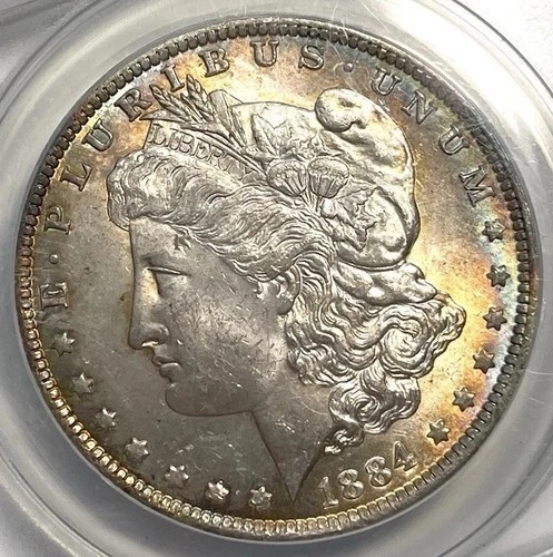 1884-O $1 Morgan Silver Dollar ANACS MS63 Beautiful Fiery Toning - Unique Coin!