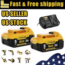 20V FOR DEWALT 20 Volt MAX Lithium-Ion Battery W Charger DCB206 DCB204 DCB200