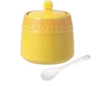 Ceramic Porcelain Sugar Bowl Lid, Sugar Bowls for Countertop, Sugar Bowl Spoon,