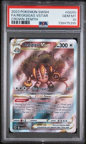 Regigigas VSTAR GG55/GG70 Crown Zenith: Galarian Gallery Holo PSA 10