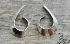 Vtg Tone Vigeland Norway Sterling 925S Plus Workshop Modernist Sling Ear Cuffs