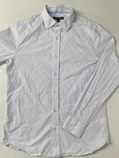 Banana Republic Mens STRETCH POPLIN Dress Shirt Slim Fit MEDIUM Light Blue Windo