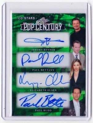 Elizabeth Olsen Paul Rudd Jeremy Renner Bettany 2026 Leaf Pop Century Auto 1/1