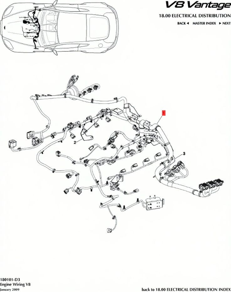 06-16 ASTON MARTIN V8 VANTAGE 4.3L ENGINE BAY WIRE WIRING HARNESS ASSEMBLY OEM