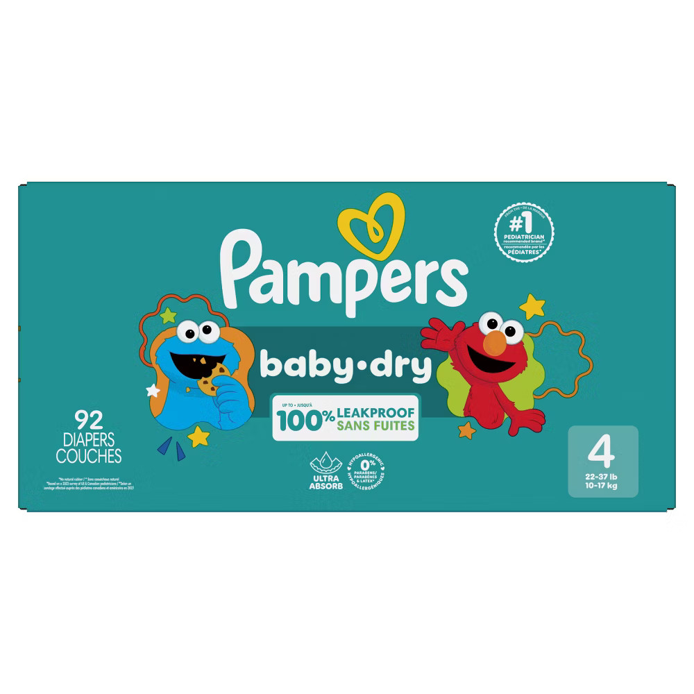 Pampers Baby Dry Diapers Super Pack - Size 4 - 92ct