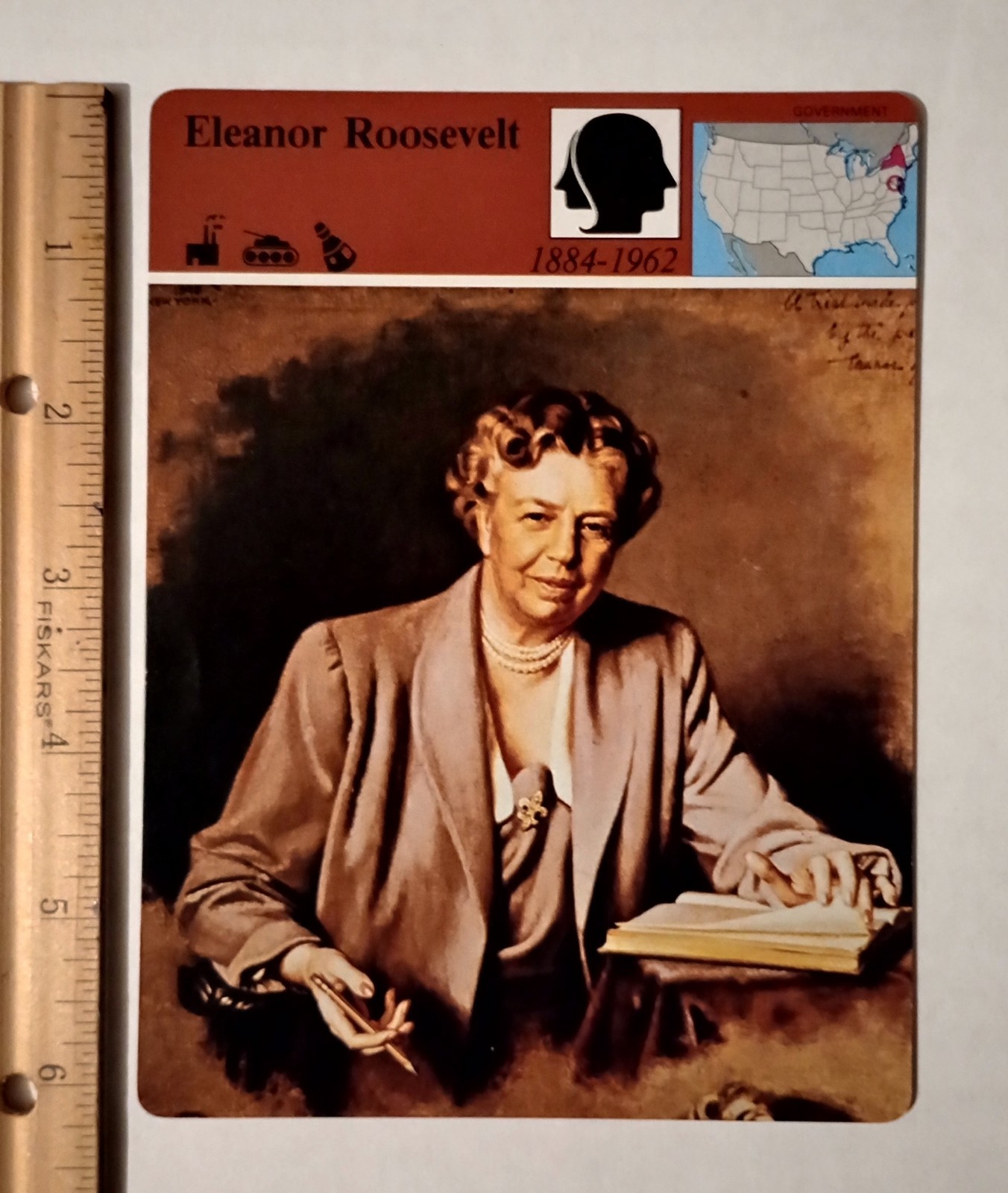 1979 Panarizon Eleanor Roosevelt First Lady Of The World Portrait Large Card Vtg