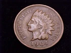 1904  Indian Head Cent,  Fine  grade.