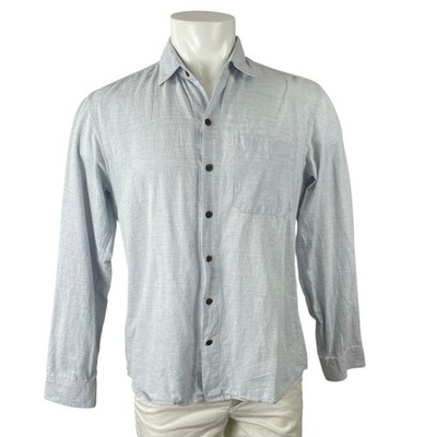 Kenny Flowers Men's Light Blue Long Sleeve Pocket Button Down Shirt Top Size M