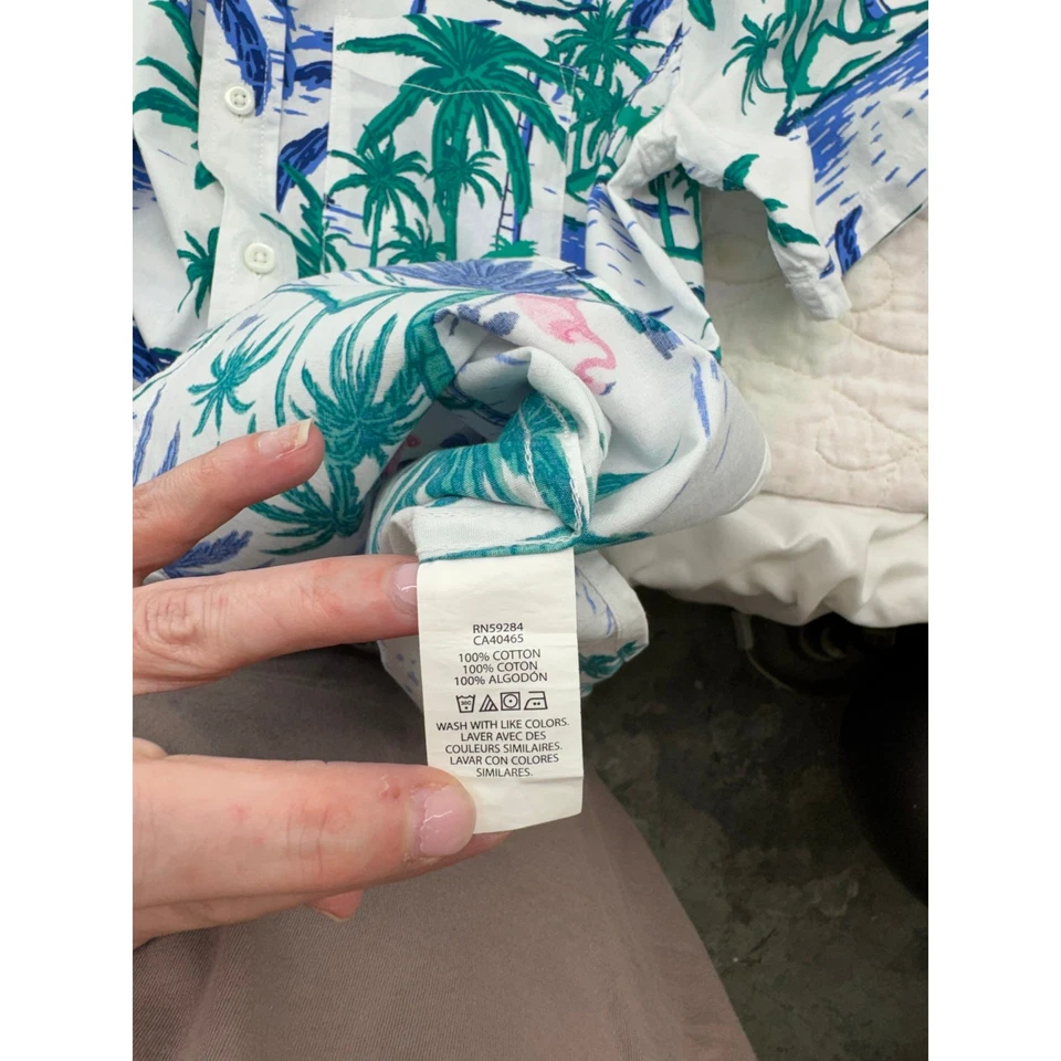 Children’s Place boys 16 tropical button down short sleeve shirt  - Image 4 of 4