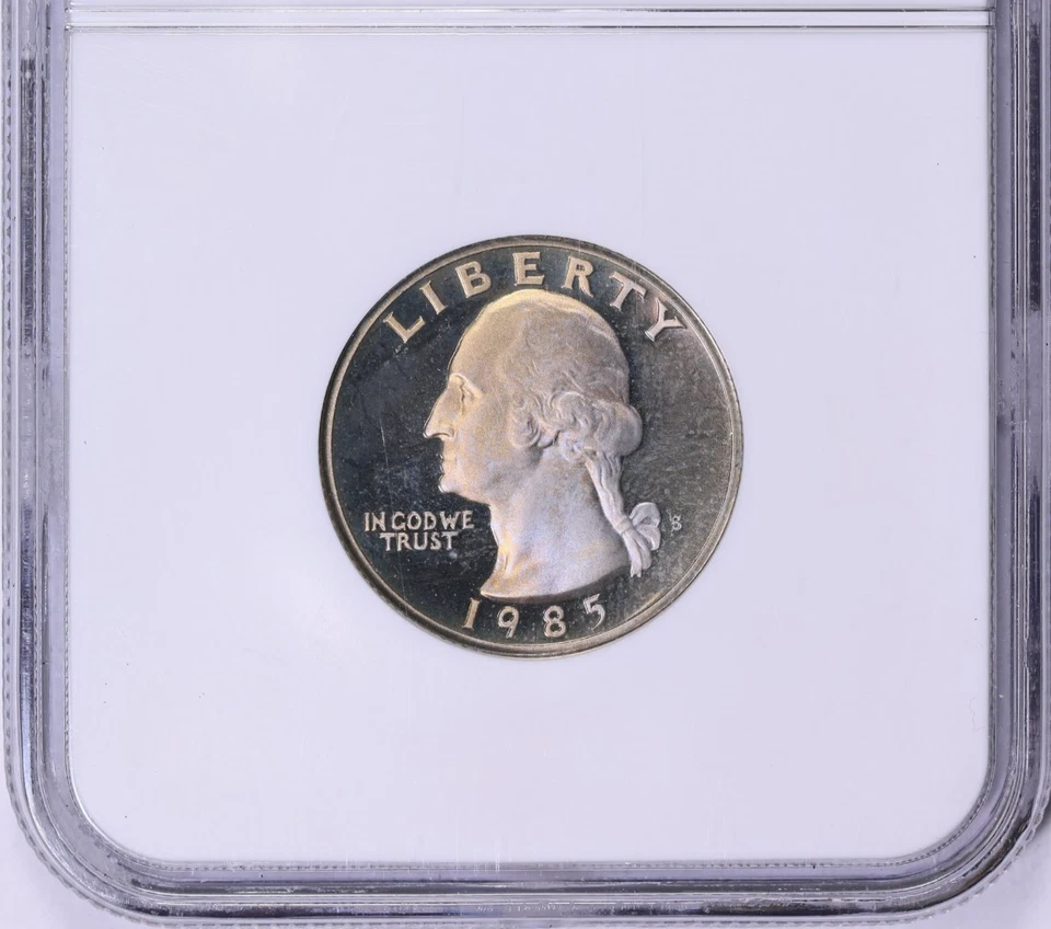 1985-S Washington Quarter NGC PF 67 ULTRA CAMEO End Roll Toned Album Toning DCAM - Image 3 of 4