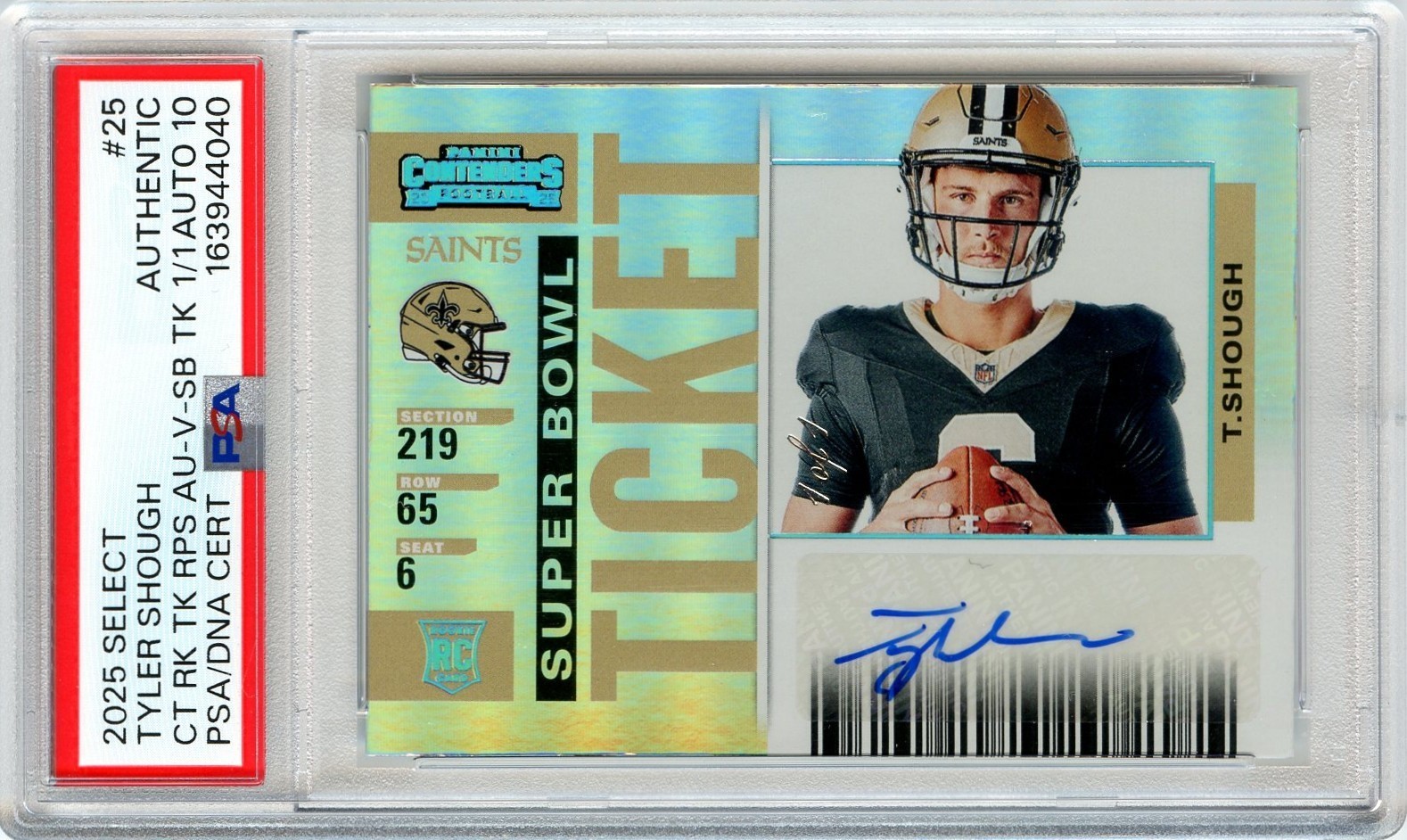 Tyler Shough Panini Select Alter Ego #25 Black Prizm