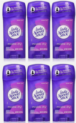 (6) Lady Speed Stick Antiperspirant/Deodorant, Invisible Dry, Shower Fresh, 2.3