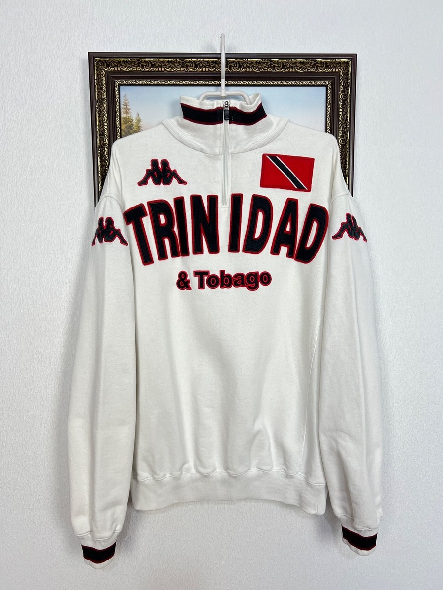 Vintage Kappa Trinidad Tobago Football Jacket Mens White Track Top