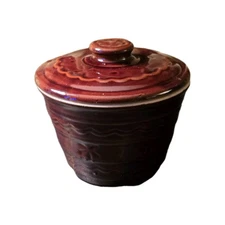 Vintage Marcrest Daisy Dot Ovenproof Stoneware Covered Casserole Dish Brown 5"