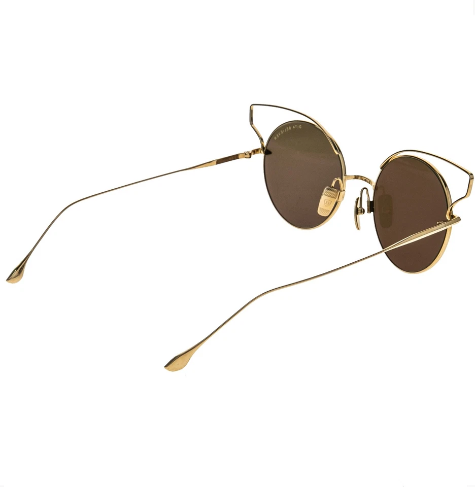 Óculos de sol DITA BELIEVER redondo banhado a ouro 18K flash espelhado titânio 23008 B - Imagem 3 de 4