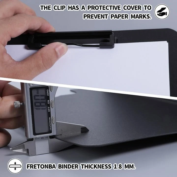 Klemmbrett a4, Schreibmappe Klemmbrett mit deckel, Klemmbrettmappe mit 2 Klem... - Bild 3 von 4