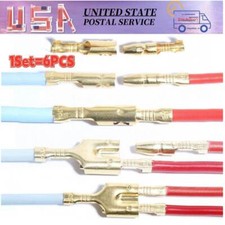 Bullet Terminal 10-100 Sets Female Male Wire Crimp Connectors 4.0mm Kit Set US