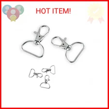 30Pcs 1 Inch Metal Swivel Clasps Lanyard Snap Hooks Keychain Clip with D Ring Lo