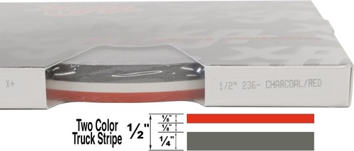 Rayas Universal 1/2" 2 Colores 02085236- Carbón Metálico/Rojo - Imagen 2 de 8
