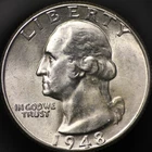 1948 D Washington Quarter Ch. BU - Gem BU
