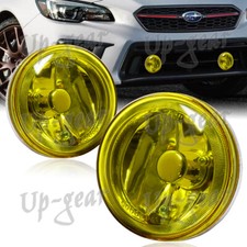 Chrome Housing Yellow Lens 4 Round Universal Driving Fog Lights Lampsswitch