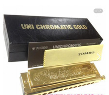 Tombo 1248SG UNICHROMATIC GOLD Chromatic Harmonica 12 Holes 48 Sounds New