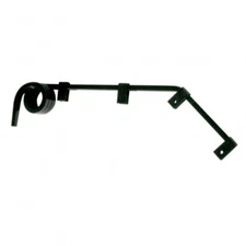 28" Black Angled Mud Flap Hanger - 0.64" Square Spring Steel Arm - 3 Coils- Pair