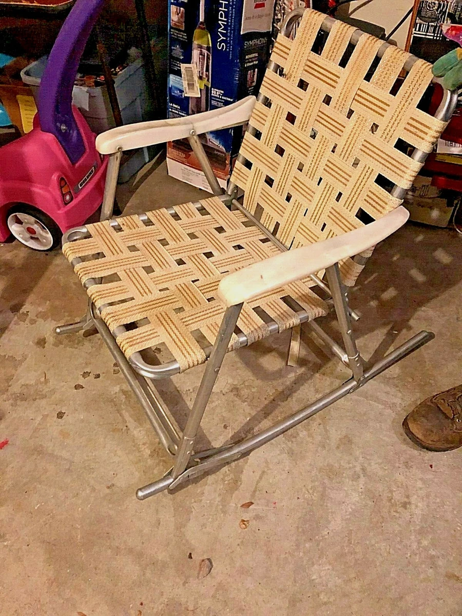 Antique Rocker with an Upholstery Webbing Seat