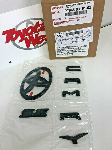 Genuine Toyota Camry SE 2018 19 Emblem Blackout Overlay Kit PT948 03191 02 EBay