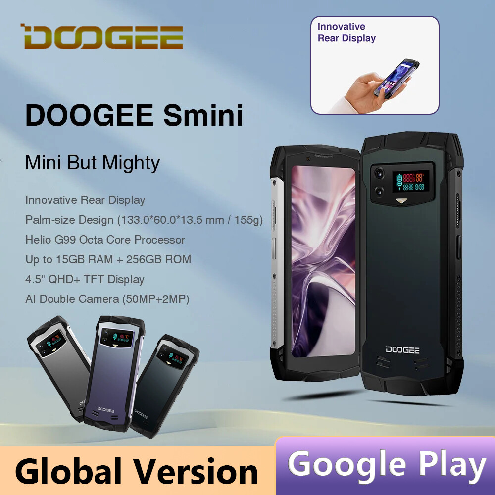 Global DOOGEE Smini Rugged Phone Rear Screen 50MP Octa Core 8GB+ 