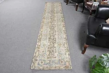 2.1x10.3 ft Runner Rug, Kitchen Rug, Neutral Rugs, Vintage Rug, Turkish Rugs