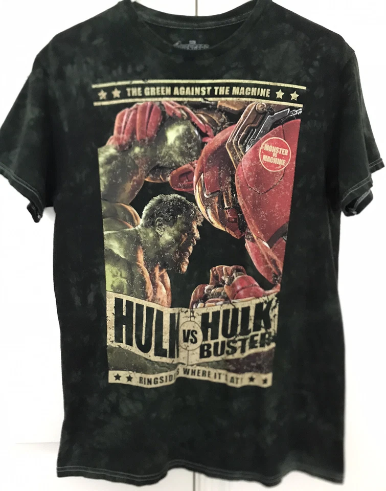 Marvel Hulk Vs Hulk Buster Iron Man Green M Tie Dye Official Avengers.. - Изображение 2 из 4