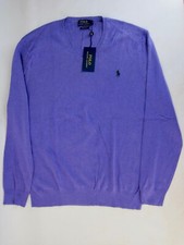 NWT Polo Ralph Lauren Purple Pima Cotton V Neck Sweater XL