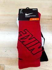 Nike crew youth socks SX4715-960 Red 3 pair - Size Small