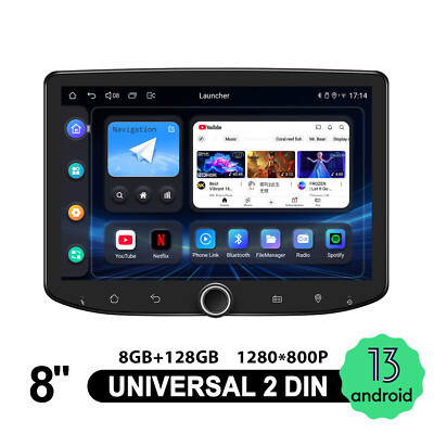 RAM 8GB ROM 128GB JOYING Android 13 Doppel DIN 8 Zoll Radio mit Drehregler FM BT