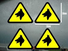 4X Security Guard Dogs  warning  Stickers  NOT Printed 100% Vinyl WON'T FADE