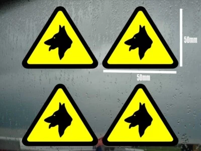 4X Security Guard Dogs warning Stickers NOT Printed 100% Vinyl WON'T FADE