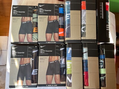 Nike Essential Micro 3-Pack Boxer Brief Dri Fit New Orange Blue