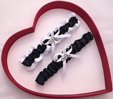 NEW Bridal Wedding Garter Black White Prom GetTheGoodStuff Sophisticated