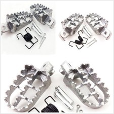 2 X Reposapiés Anchos Grasa Color Plateado Alta Calidad ATV Aluminio Motocross