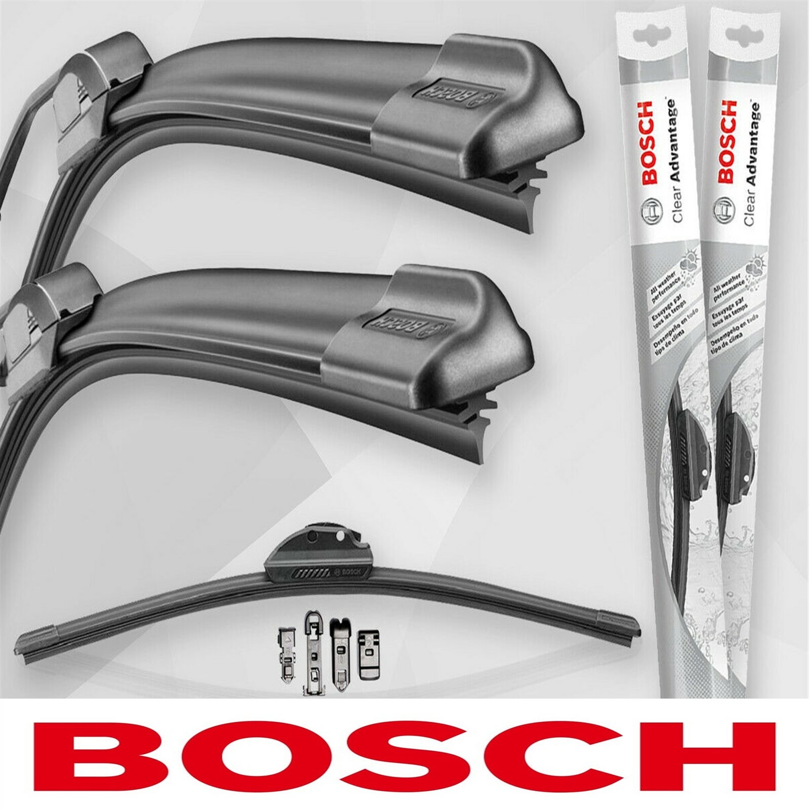 Bosch DC Wiper Blades Pair For Ford Ranger (1983-2012) - Front Left & Right, J-Hook Arm, Easy Install