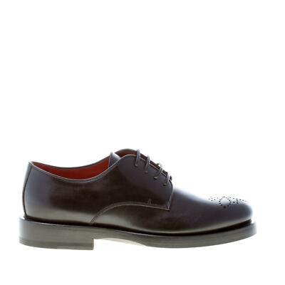 SANTONI klassische Damenschuhe Modell Derby Leder schwarz mit Blumendekor